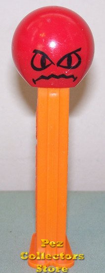 (image for) Angry Funky Face Pez on Orange Stem Loose