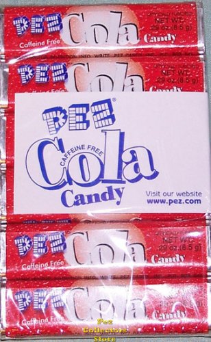 (image for) 1 package of 6 rolls of Retired Cola Flavor Pez Candy Refills