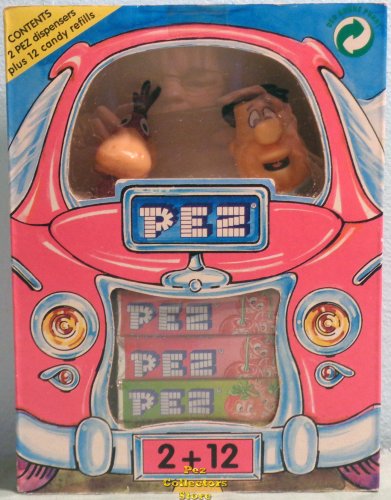 (image for) 2 + 12 Pink Car Box with Dino and Fred Pez