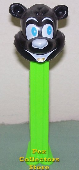 (image for) Misfit Icee Bear Pez Black Face on Neon Green Stem Gold Tongue