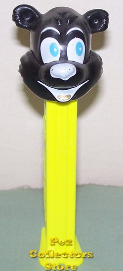 (image for) Misfit Icee Bear Pez Black Face on Neon Yellow Stem Gold Tongue