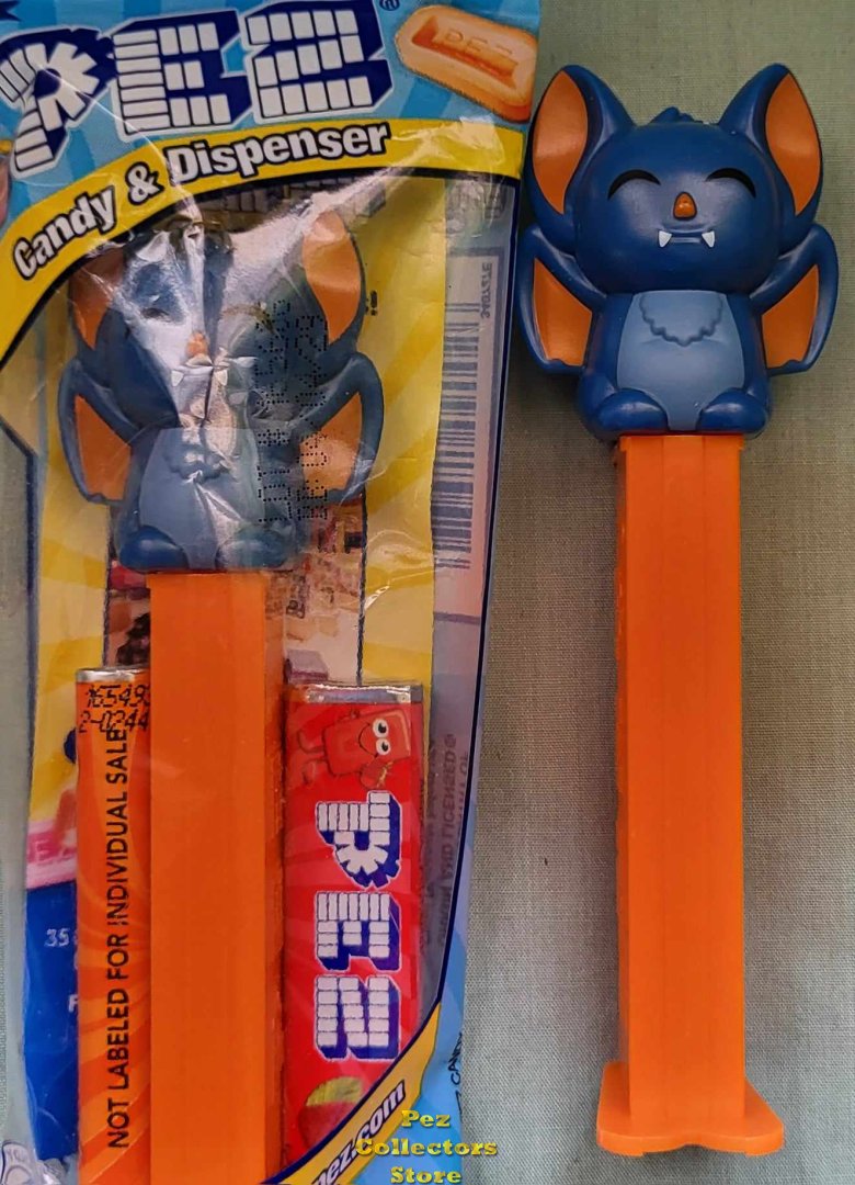 (image for) 2024 Halloween Blue-Gray and Orange Bat Pez MIB