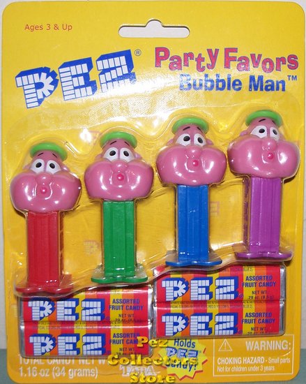 (image for) Pez Party Favor Bubbleman Pez set of 4 MOC