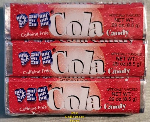 (image for) Cello Wrapped 3 Pack Caffeine Free Cola Pez Candy