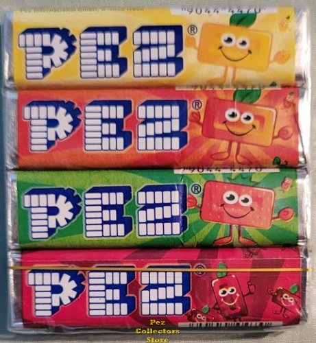 (image for) Cello Wrapped 4 Pack European Fruit Flavor Pez Candy