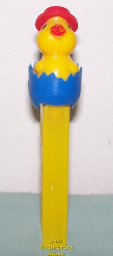 Dark Yellow Chick in Blue Soft Shell Egg Pez on Yellow NF No Patent ...