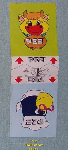 (image for) Cow A and Raven Double Square Vingage Pez Stickers