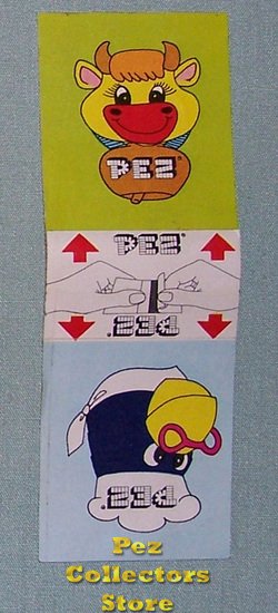 (image for) Cow A and Raven Double Square Vingage Pez Stickers