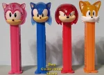 (image for) Crystal Sonic the Hedgehog Pez Set Amy Sonic Knuckles Tails LOOSE SOS