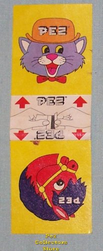 (image for) Derby Cat and Pony Double Square Vingage Pez Stickers