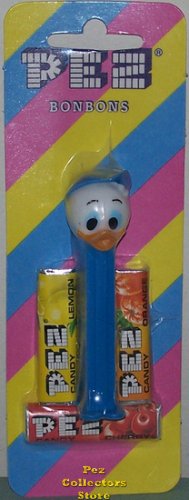 (image for) Nephew Dewey Blue Cap Pez Mint on European Striped Card