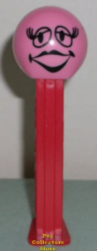 (image for) Batting Lashes Funky Face Pez on Red Stem Loose