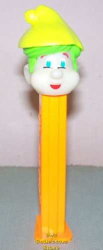 (image for) Glow in the Dark Alpine Pez Pal with Green Hair on Orange Stem