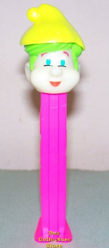 (image for) Glow in the Dark Alpine Pez Pal with Green Hair on Pink Stem