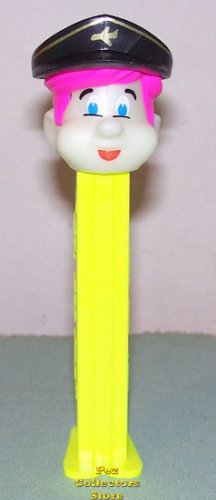 (image for) Glow in the Dark Pilot Pez Pal with Pink Hair on Yellow Stem