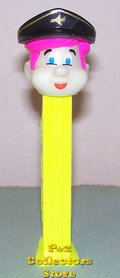 (image for) Glow in the Dark Pilot Pez Pal with Pink Hair on Yellow Stem