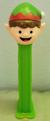 (image for) 2021 Christmas Elf Green with Red Trim Pez Loose