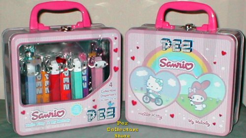 (image for) Hello Kitty Crystal Set of 4 Pez in Lunchbox Gift Tin