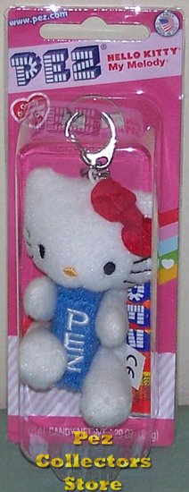 (image for) Red Bow Blue Stem Hello Kitty Plush Pez Key Ring