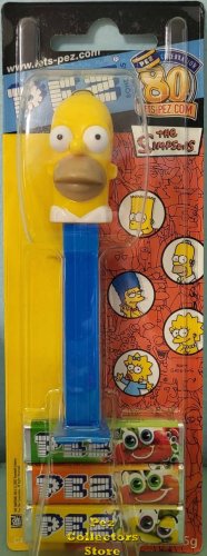 (image for) European Thin Black Hair Homer Simpson Matt Groening Copyright Pez 80th Anniv. Card