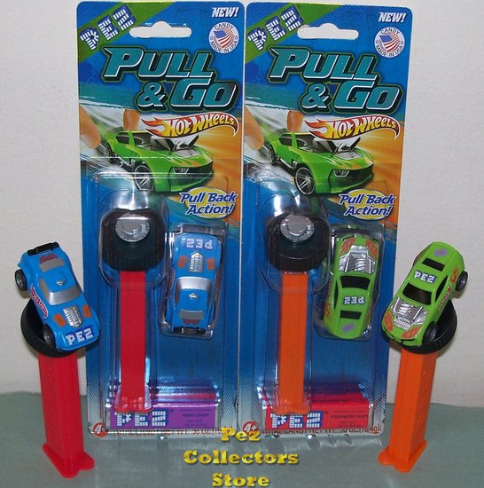 (image for) Hot Wheels Twinduction and Fast Fish Pull and Go Pez MOC