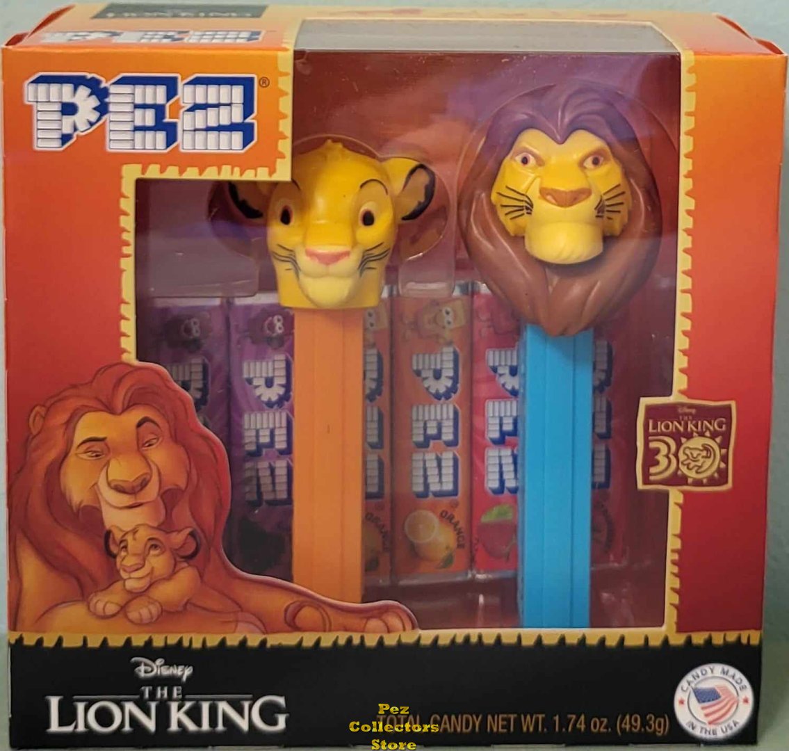 (image for) 2024 30th Anniversary Lion King Simba and Mufasa Pez Twin Pack