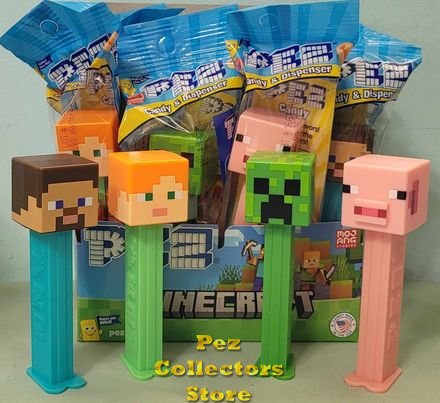 (image for) Minecraft Pez Assortment Steve, Creeper, Alex and Pig Pez MIB