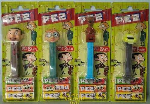 (image for) Mr. Bean Complete Pez Set Retired European Pez Mint on Card