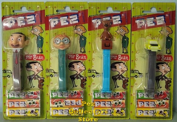 (image for) Mr. Bean Complete Pez Set Retired European Pez Mint on Card