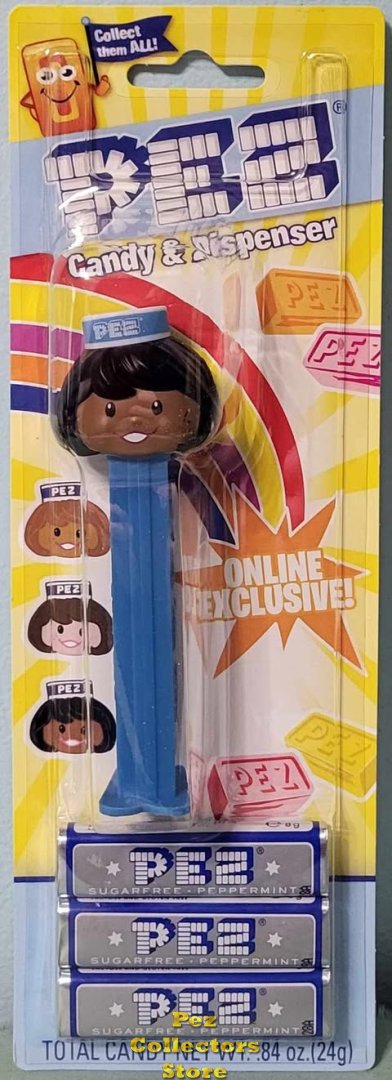 (image for) Limited Edition Exclusive Dark Skin Tone Sugarfree Peppermint Pez Presenter Girl MOC