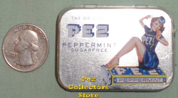 (image for) Pez Girl Sitting Tin with Sugar Free Peppermint Candy