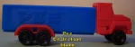 (image for) D Series Truck R1 Red Cab on Blue Trailer Pez