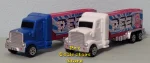 Raspberry Mascot Blue Cab and White Cab Pez Truck Pair Loose