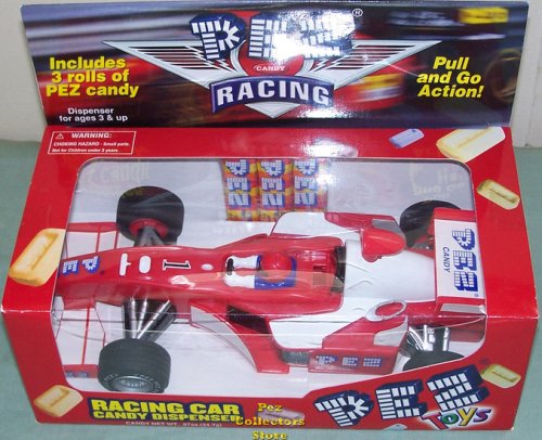 (image for) Red Pez Indy Style Race Car Pull-n-Go Action