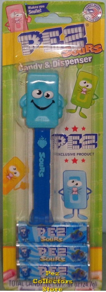 (image for) Exclusive Ltd Ed Sours Blue Raspberry Pez Candy Brick Mascot MOC