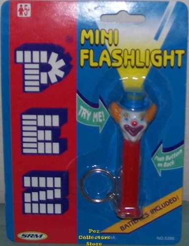 (image for) Mini Peter Pez Clown Flashlight Keychain Mint on Card