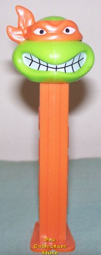 (image for) TMNT Angry Michaelangelo Orange mask on Orange Stem Pez