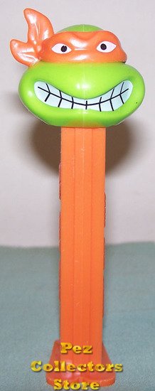 (image for) TMNT Angry Michaelangelo Orange mask on Orange Stem Pez