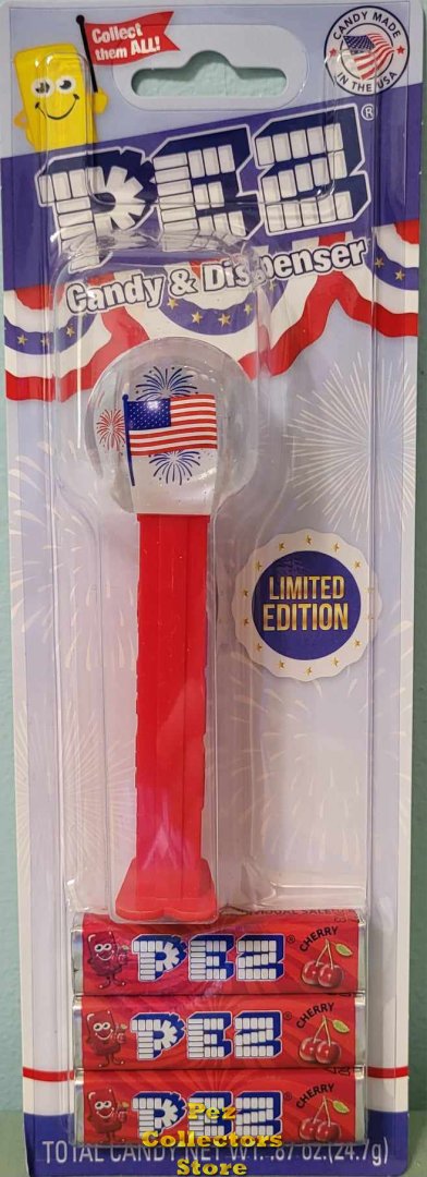 (image for) USA Flag Exclusive Limited Edition Red Stem Pez MOC