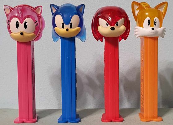 Crystal Sonic the Hedgehog Pez Set Amy Sonic Knuckles Tails LOOSE SOS ...