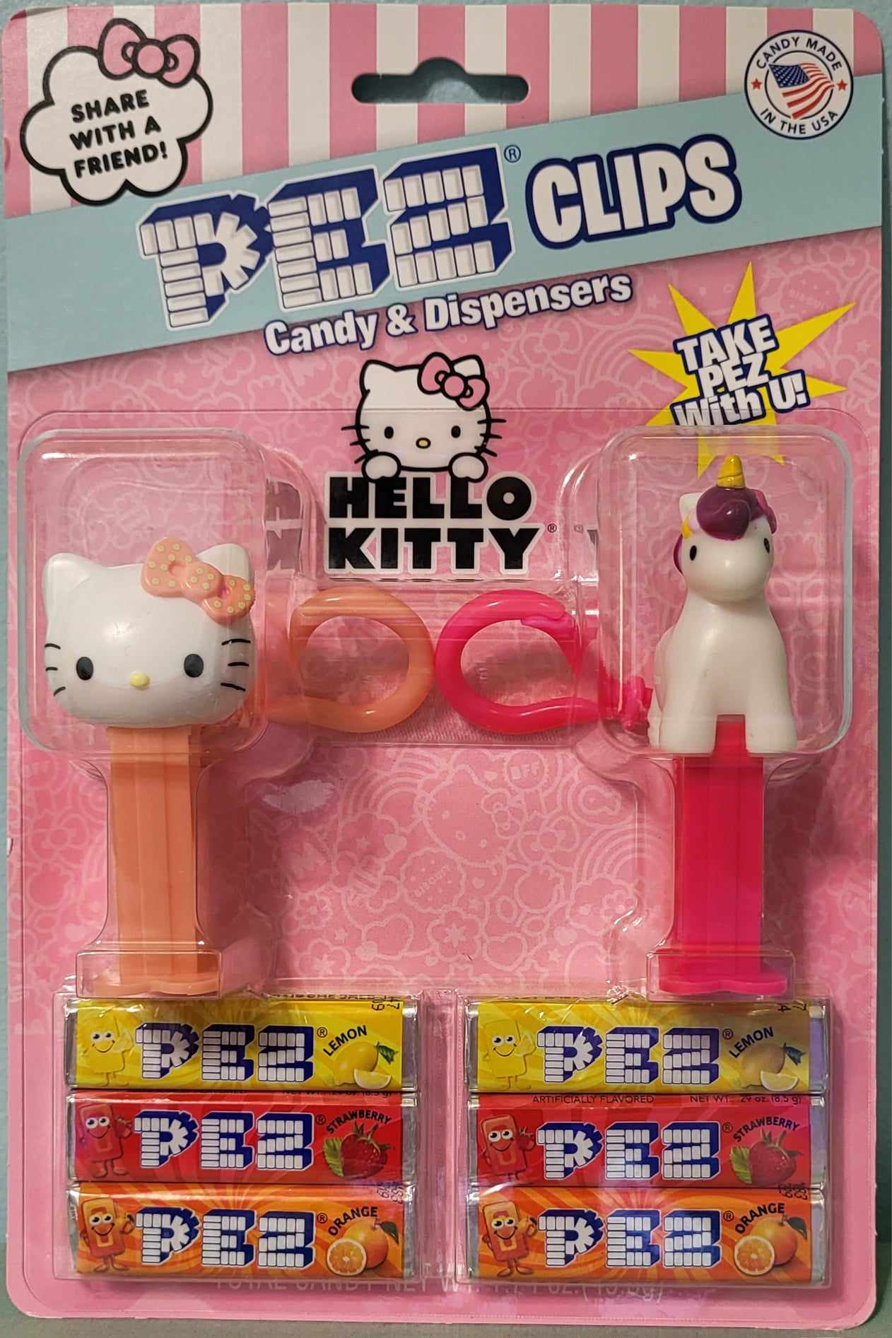 Hello Kitty Sanrio Vintage Assortment Lot - Playing Cards / PEZ shops / Backpack Clip