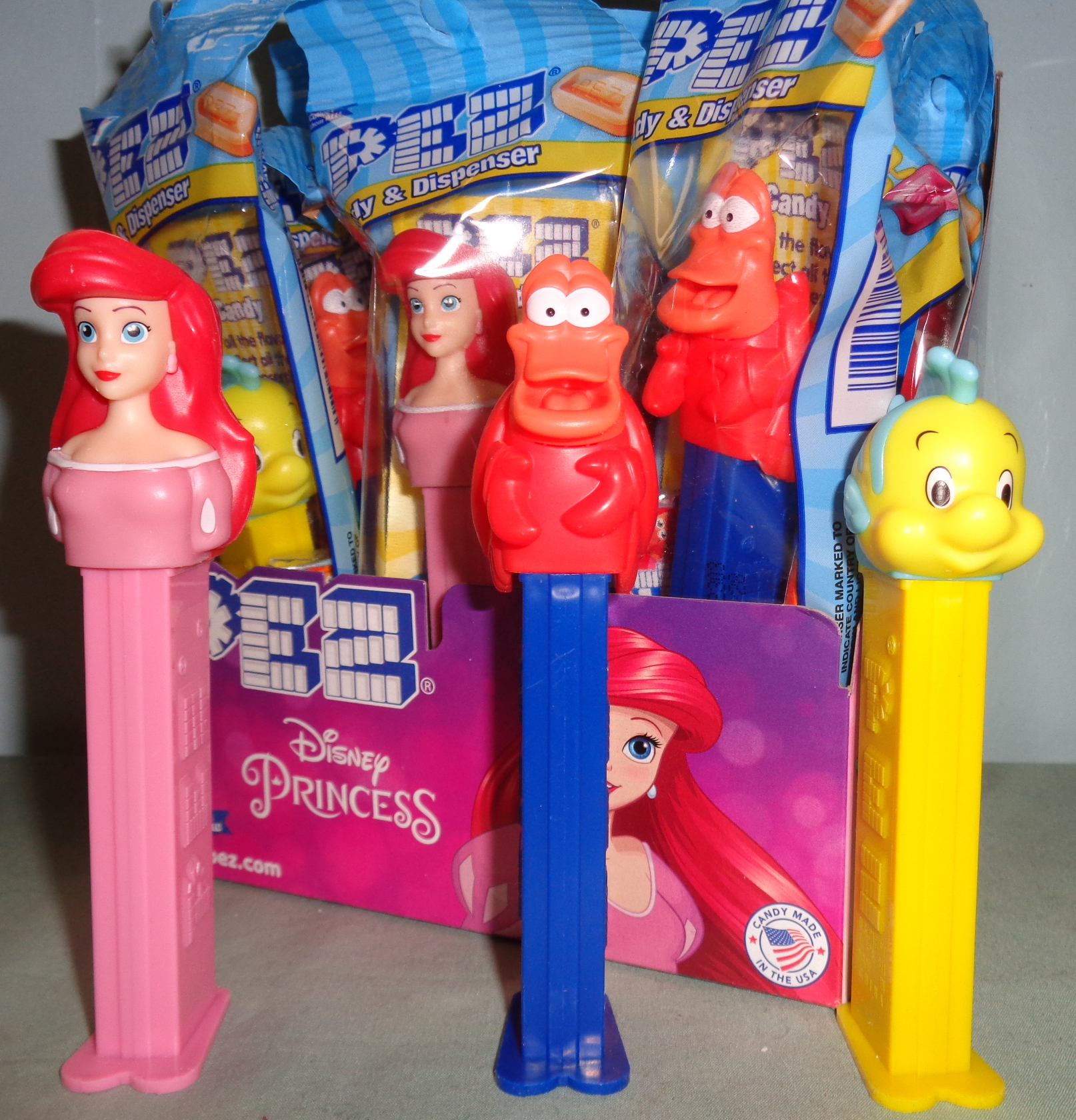 The Little Mermaid Ariel, Sebastian And Flounder Pez Set Mib - $12.00 