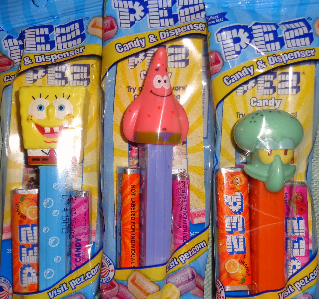 PEZ - Sponge Bob Square Pants Dispensers Complete 6/set with Bob In  Underpants