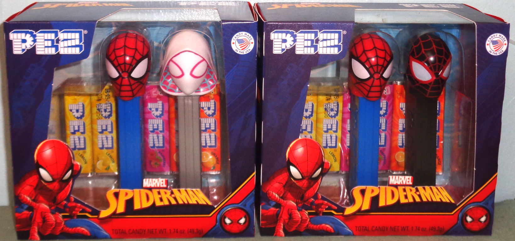 Spiderman With Miles Morales And Ghost Spider Pez Twin Pack Pair - $14. ...