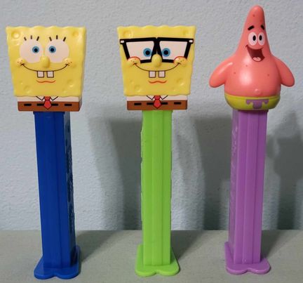 2024 Smiling, Nerdy Spongebob And Patrick Pez Set Loose Sos - $12.00 