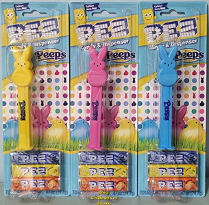 Peeps Bunny Pez Set of 3 MOC